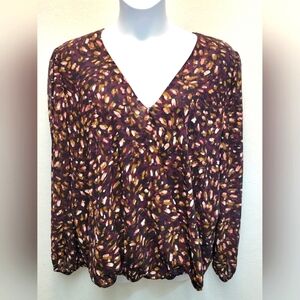NINE BRITTON STITCH FIX EXCLUSIVE Women's Size 2X Long Sleeve Faux Wrap Top